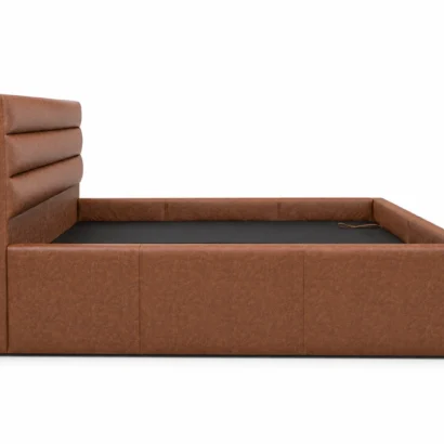 Designer Horizontal Channel-Tufted Platform Bed with clean horizontal tufting and premium upholstery for luxury bedroom furniture in Dubai, UAE.