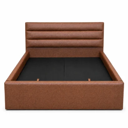 Horizontal Channel-Tufted Bed with premium upholstered headboard in a modern luxury bedroom, available in Dubai, UAE.