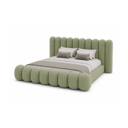 Modern Bubble Upholstered Bed Frame styled in a luxury bedroom interior in UAE