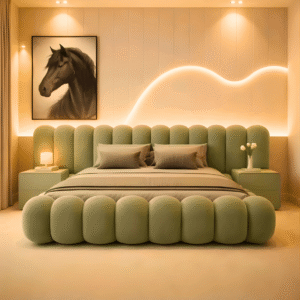 Modern bubble upholstered bed frame