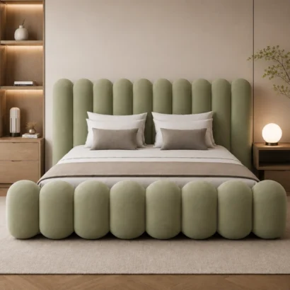 Luxury Modern Bubble Upholstered Bed Frame for contemporary bedroom interiors in Dubai UAE