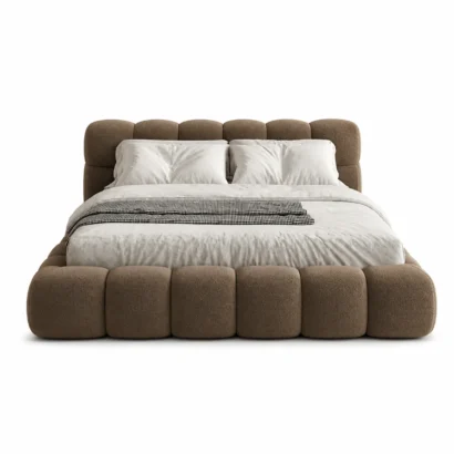 Modern Cloud Bed Frame with premium Bouclé blend fabric upholstery in Dubai, UAE