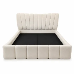 Modern Round Headboard Bed with premium upholstered fabric in a luxury bedroom, available in Dubai, UAE.