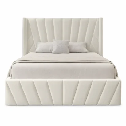 King and Queen Storage Bed in dubai with spacious hydraulic storage and premium upholstered design