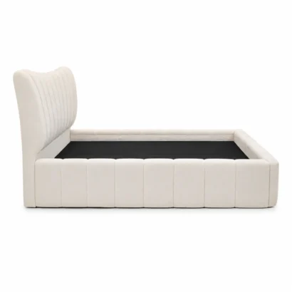 Premium Modern Round Headboard Bed crafted with soft fabric upholstery for modern luxury bedrooms in Dubai.