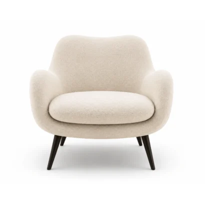 Luxury Vento Armchair Dubai UAE upholstered in premium bouclé fabric by Ansary Furniture