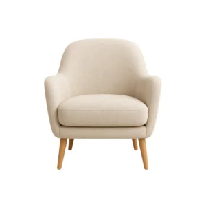 Lupin Modular Armchair in premium cream fabric with modern upholstered design by Ansary Furniture UAE