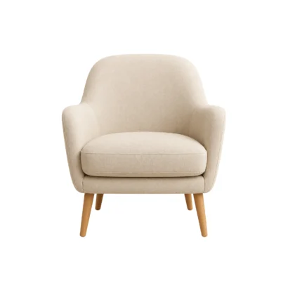 Lupin Modular Armchair in premium cream fabric with modern upholstered design by Ansary Furniture UAE