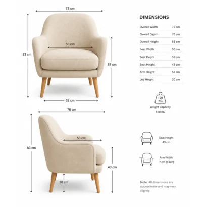 Luxury Lupin Modular Armchair upholstered accent chair for living room and modern interiors in UAE by Ansary Furniture