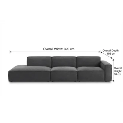 Contemporary dark grey sectional sofa available at Ansary Furniture UAE