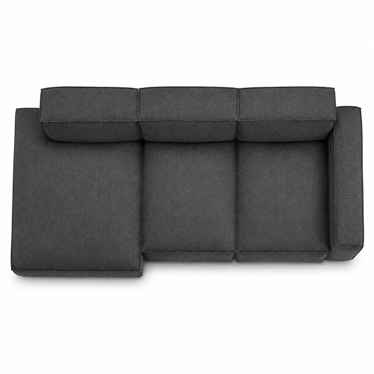 3-Seater Sectional Sofa in Dubai styled in a luxury modern living room with premium steel grey fabric and elegant contemporary décor.