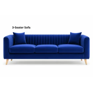 3-Seater Velvet Sofa in Dubai with premium royal blue velvet upholstery by Ansary Furniture