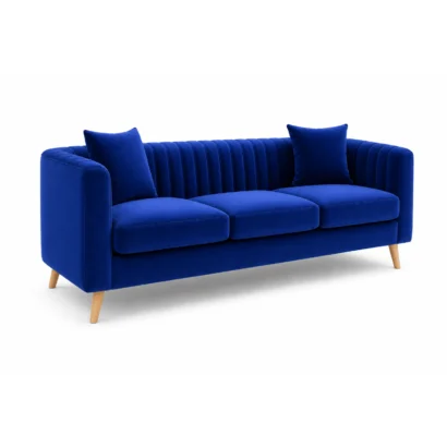 Premium blue velvet 3-Seater Sofa in Dubai for apartments, villas, and offices in the UAE