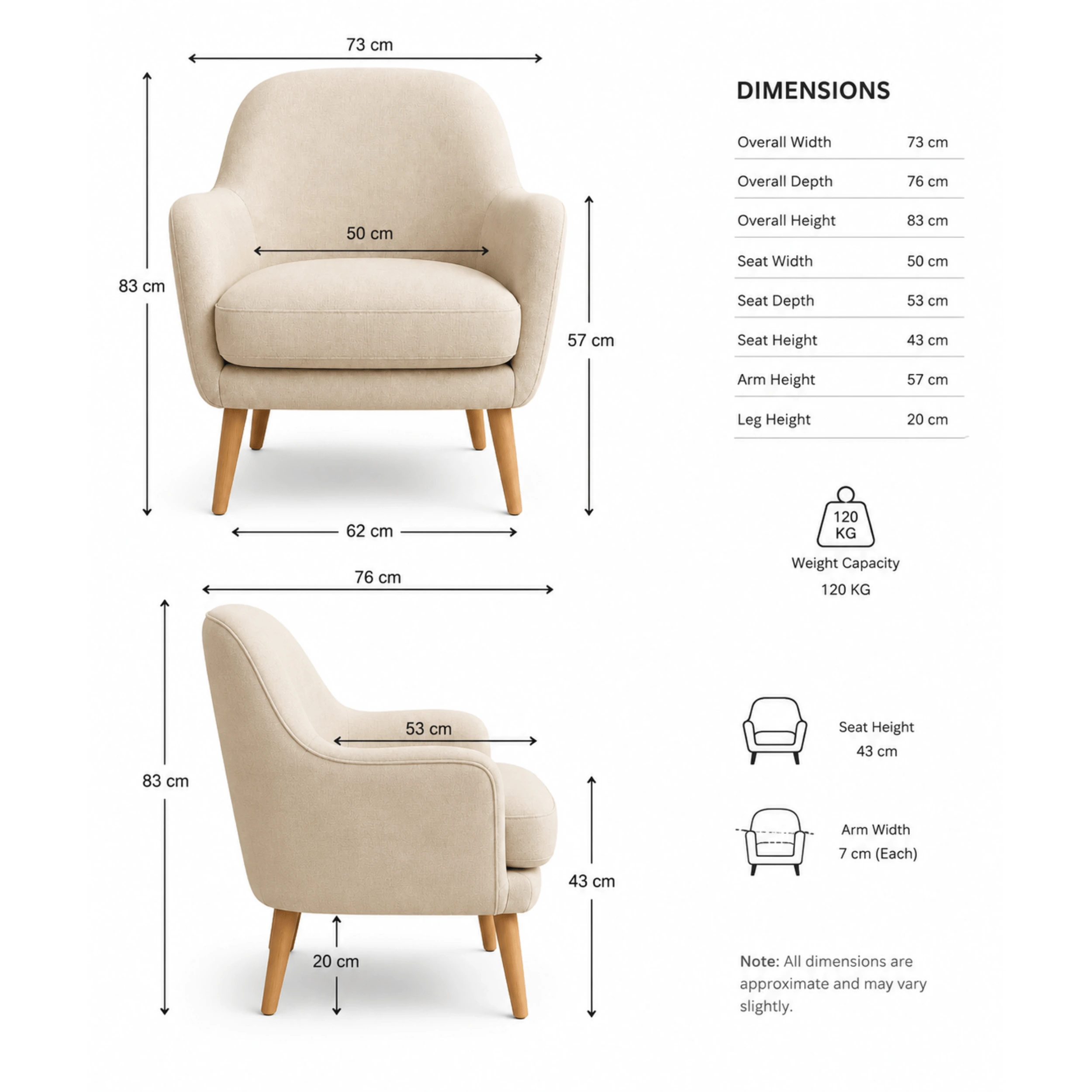 Luxury Lupin Modular Armchair upholstered accent chair for living room and modern interiors in UAE by Ansary Furniture