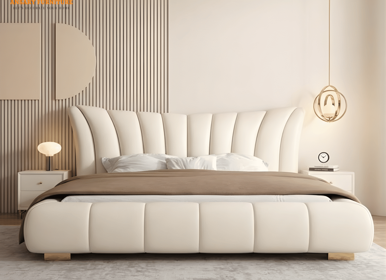 Ansary Furniture Modern Round Headboard Bed | Luxury Bed in Dubai, UAE