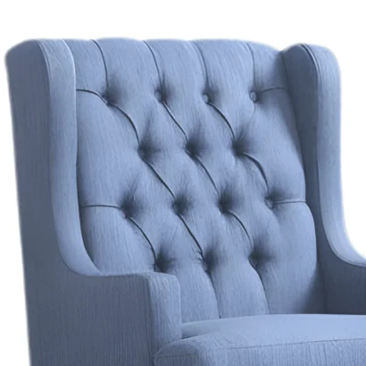 Luxury upholstered wingback chair in Dubai with wooden legs for modern interiors