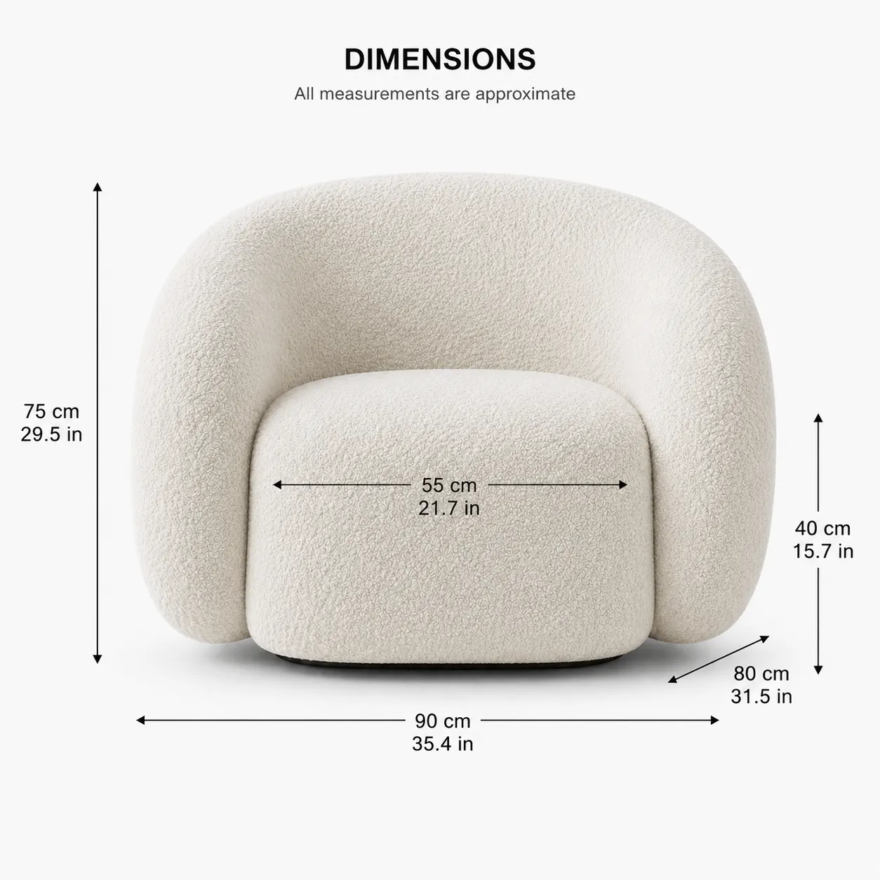 Luxury Curved Accent Chair in Dubai UAE featuring contemporary rounded design