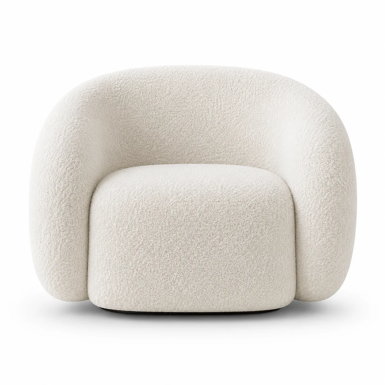 Curved Accent Chair (3) Curved Accent Chair in Dubai UAE with premium cream bouclé upholstery by Ansary Furniture
