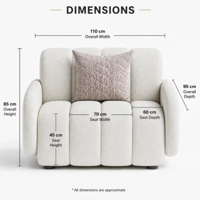 Modern white bouclé accent chair UAE for homes, hotels, apartments, and office lounges
