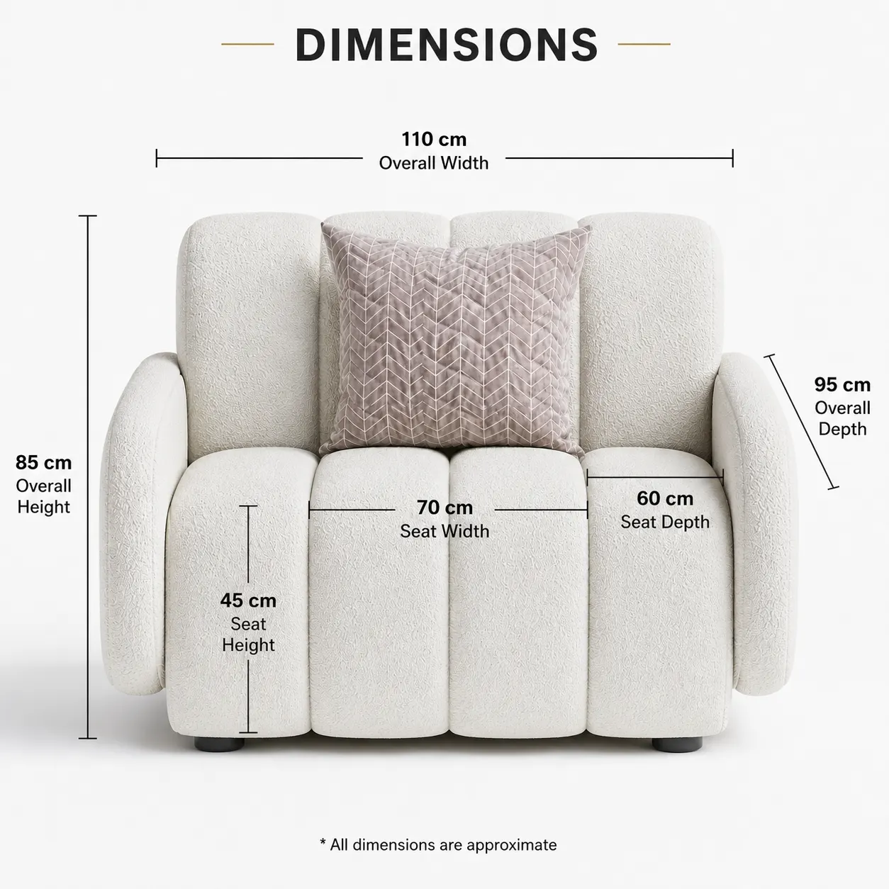Modern white bouclé accent chair UAE for homes, hotels, apartments, and office lounges