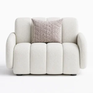 White Bouclé Club Chair UAE by Ansary Furniture for modern living room interiors