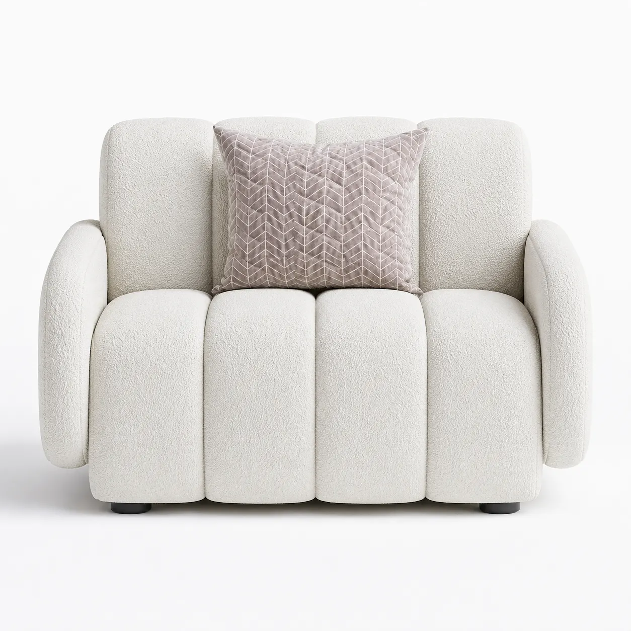 White boucle club chair (2) White Bouclé Club Chair UAE by Ansary Furniture for modern living room interiors