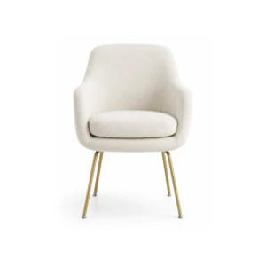 Cream Chunky Bouclé Fabric Dining Chair Dubai UAE with premium textured upholstery by Ansary Furniture