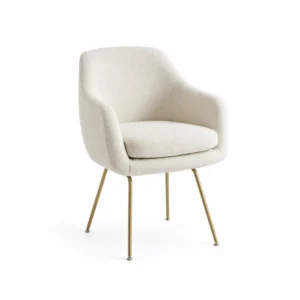 Front view of Cream Chunky Bouclé Fabric Chair