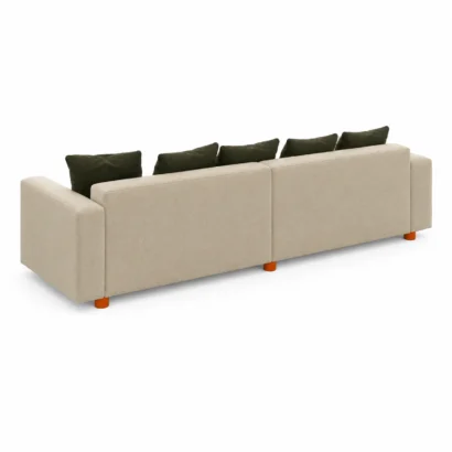 Designer fabric sofa Dubai in elegant cream upholstery with premium craftsmanship for luxury living rooms.