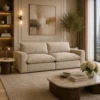 Luxury 2 Seater Linen Sofa Dubai with premium beige linen upholstery, deep plush cushions, and a modern contemporary design for elegant UAE living rooms. 2-Seater vs 3-Seater Sofa | Premium Furniture in the UAE