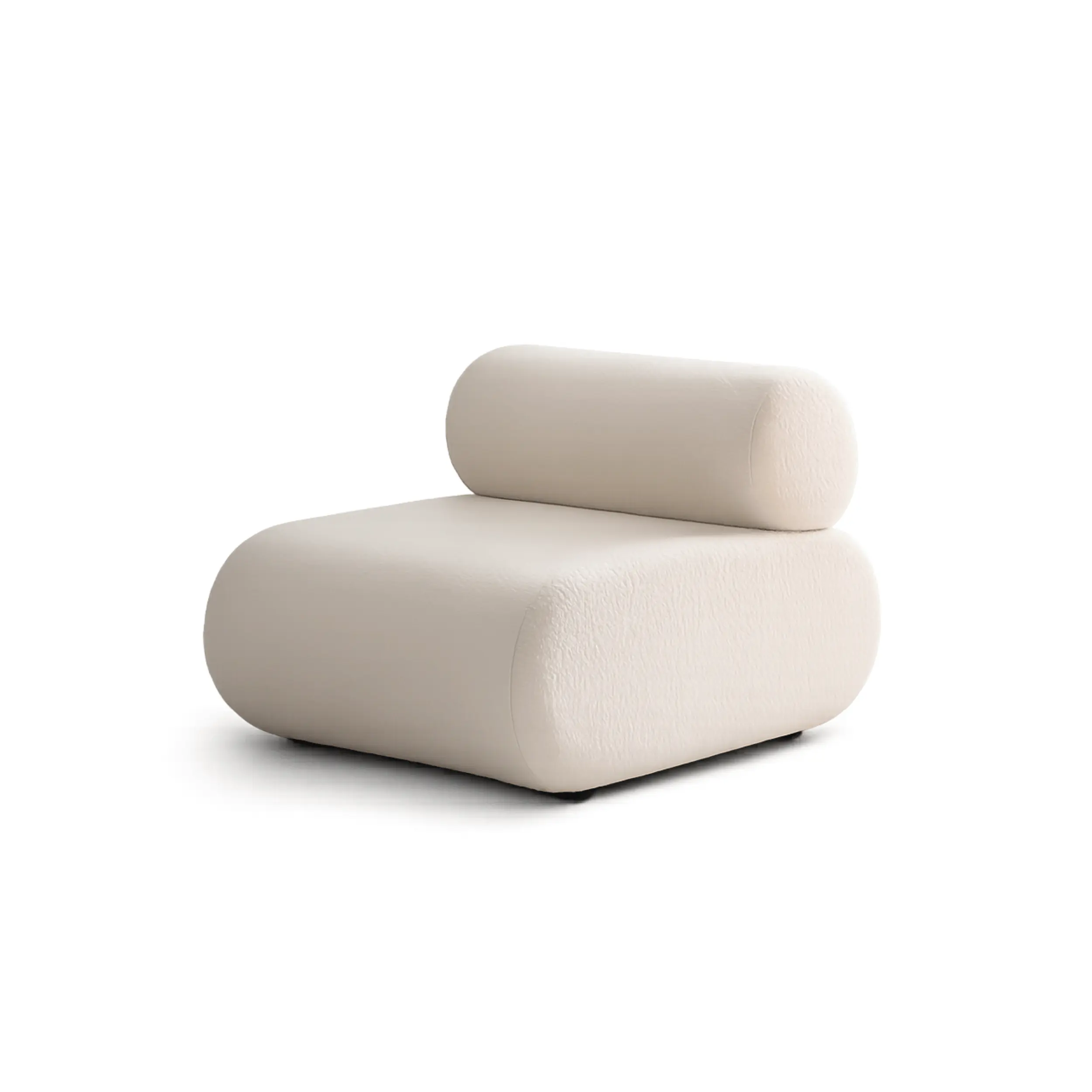 Modern Luxury Vento accent armchair in Dubai UAE featuring soft curved bouclé upholstery