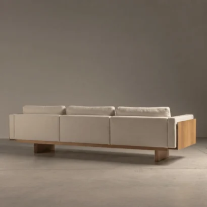 Elegant 3 seater solid wood base sofa for luxury homes in Dubai UAE