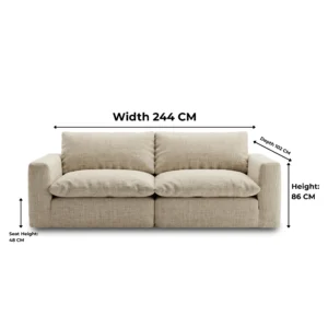 Modern 2 Seater Linen Sofa Dubai for contemporary living room interiors