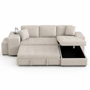 Nova L-Shape Storage Sofa Bed Dubai with chaise and hidden storage for modern UAE homes.