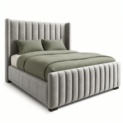 Premium Verelle Wing Bed Dubai UAE modern upholstered bed with elegant wingback headboard for luxury bedrooms