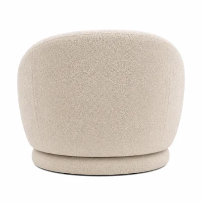 Alora Bouclé Accent Chair back view in cream boucle fabric