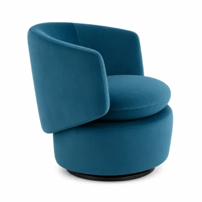 Aria Curve luxury blue accent chair left side view UAE