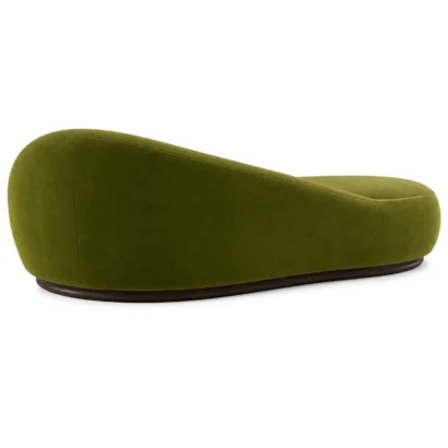 Bold Curve Chaise Velvet Sofa back view with a smooth curved backrest and premium velvet finish