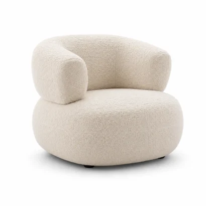 Cloud Luxe Bouclé Chair Dubai 45 degree view