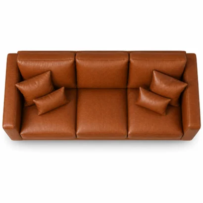 Crown Leather Sofa Dubai top view showing spacious seating and leather cushions