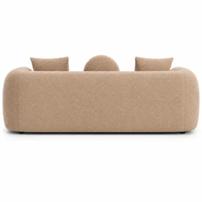 Textured bouclé sofa back view