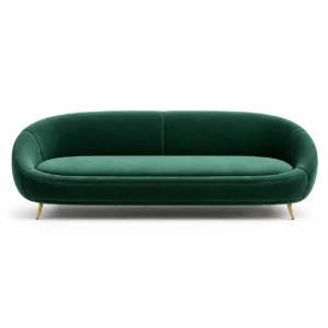 Emerald green velvet sofa for luxury living room in Dubai UAE