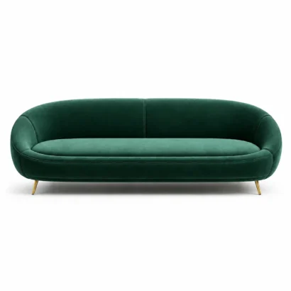 Emerald green velvet sofa for luxury living room in Dubai UAE