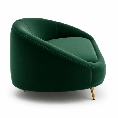Opposite side view of emerald green luxury sofa Dubai
