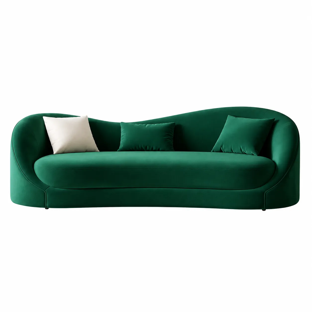 luxury-curvature-cloud-sofa-dubai-uae-front.webp Luxury Curvature Cloud Sofa in emerald green for modern living room Dubai UAE