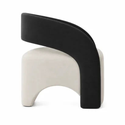 Left side profile of Orbit Accent Chair modern fabric lounge chair UAE