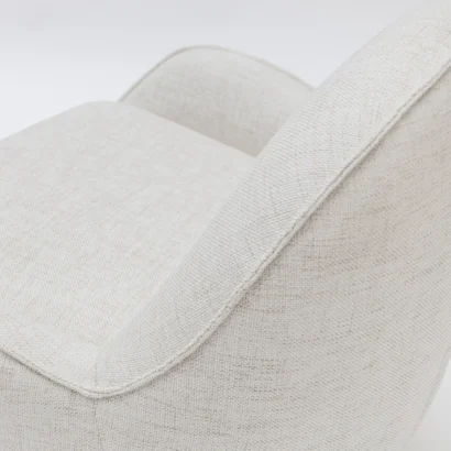 Neutral textured fabric detail on Pod accent chair Dubai