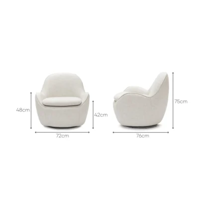 Pod swivel accent chair dimensions 72 x 76 x 75 cm