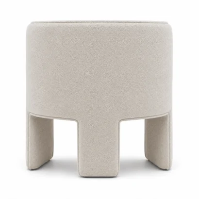 Trio Base Chair back view showing fully upholstered curved base
