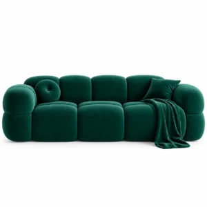 Deep green luxury cloud sofa with plush rounded cushions